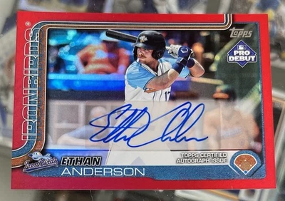 2025 Topps Pro Debut ETHAN ANDERSON Red auto 8/10 Baltimore Orioles - Image 1 of 2