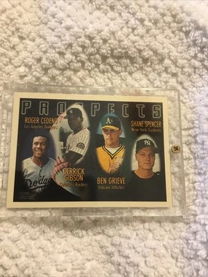 1996 Topps #436 Roger Cedeno / Derrick Gibson / Ben Grieve / Shane Spencer - Image 1 of 4