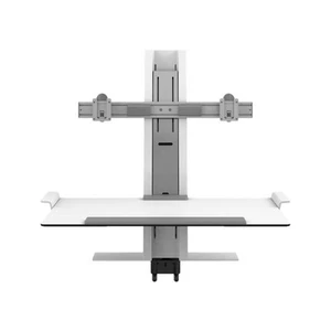 Humanscale Desk Adjustable Double Dual Monitor White Stand Bracket Screen_ - Picture 1 of 6