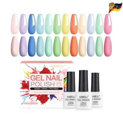 AIMEILI Gel Nagellack UV LED Gellack Farben Set 12 pcs 8ml Soak Off Nägel Far...