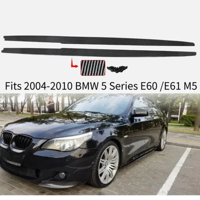 Se adapta a BMW Serie 5 E60/E61 M5 2004-2010 extensión de faldones laterales aspecto fibra de carbono Foto 1 de 4