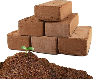 Coco Coir Brick for Plants- 6 Pack Premium 100% Organic Peat Moss, Fiber Coconut - Picture 1 of 12
