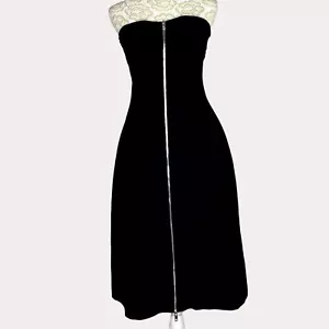 Zara Strapless Sheath Dress Exposed Two Way Zipper M Black NWT am - Picture 1 of 5