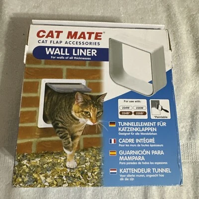 NUEVO Revestimiento de pared con solapa para gato Cat Mate blanco uso con 234W 235W 234G 235G 234B 235B perro Foto 1 de 4