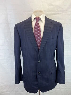 SCABAL Oxxford Clothes Men's Dark Navy Blue Striped Blazer 40R $1,195 - Image 1 of 4