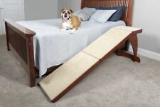 Pet Dog Ramp Stairs For High Beds Bedside Older Doggy Brown Wood Carpet Steps