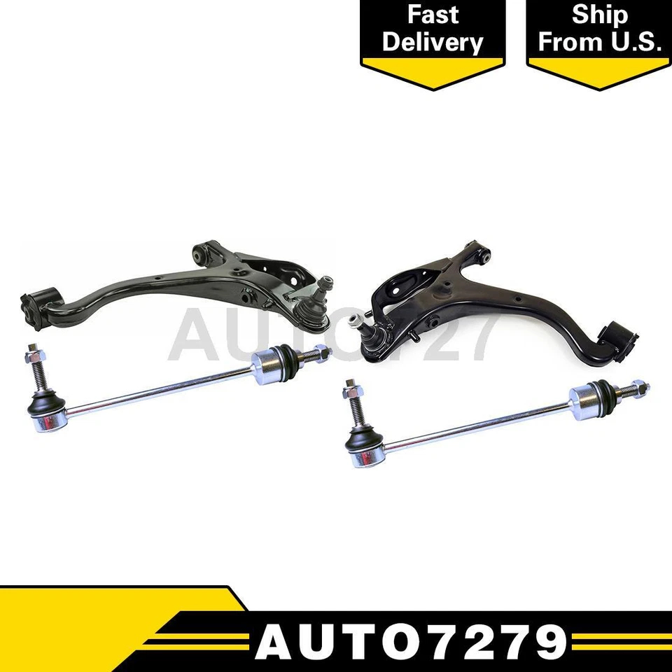 4 передних рычага управления с комплектом звеньев стабилизатора шаровых шарниров для Land Rover LR3 - Изображение 1 из 4