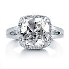 18k White Gold GIA Certified 2.20 CT Cushion Cut Halo Diamond Engagement Ring