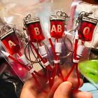 a B O AB RH Blood Bag Keychain Creative Car Key Holder Blood Type Keyring