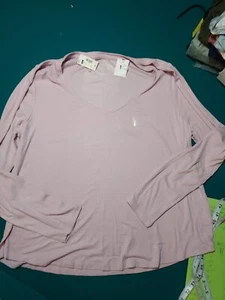 Aeropostale Seriously Soft Ladies V Neck Size XXL Pink Shirt - Bild 1 von 8
