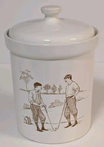 Barattolo da golf due uomini con coperchio di Ann Chapman, 9" per 6,5", ottime condizioni - Foto 1 di 9