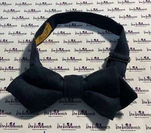 ArGail Solid Navy Suede Design Pre-Tied Adjustable Clip-On Bow Tie BRAND NEW - Picture 1 of 2