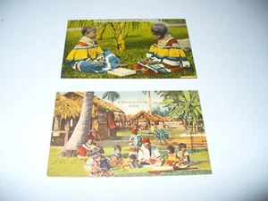 Lote de 2 postales vintage de lino indio Seminole, nativos americanos sin usar - Imagen 1 de 4