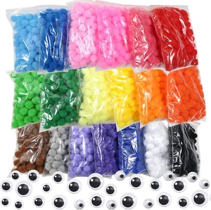 1900Pcs 1Cm Assorted Pom Poms Multi Color Fuzzy Pompoms Balls Art Supplies with - Picture 1 of 12