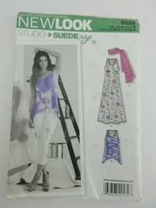 Maxi vestido y bufanda New Look 0132 o camiseta sin mangas Lagenlook talla 4-16 patrón SIN CORTES p50 - Imagen 1 de 2