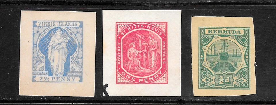 GB, VARIOUS, CARRIBEAN Postal Stationery Stamps, CUT - OUTS, UNUSED - Image 1 of 1