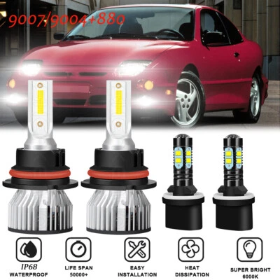 For Pontiac Sunfire 2000-2002 6000K LED Headlight High/Low Fog Light Bulbs Combo - Image 1 of 4