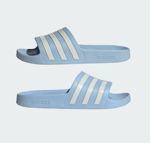 SANDALO ADIDAS ADILETTE AQUA SLIDES TAGLIA 8 blu chiaro brillante IE8919 donna nuovo con scatola