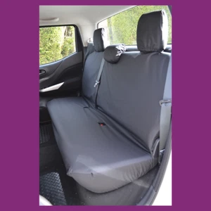 Maßgefertigter wasserdichter schwarzer Sitzbezug hinten passt Nissan Navara NP300 2016+ - Bild 1 von 3