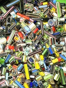 Vintage Furnace Glass Beads Handmade Asst. Colors and Shapes 100g app 3.5oz NOS - Picture 1 of 4