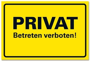 Privat Schild Betreten verboten Hinweisschild Privatgrundstück 30x20cm - Bild 1 von 6