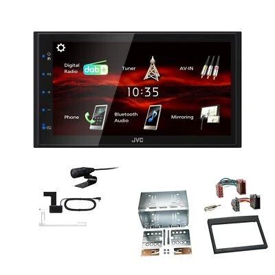 JVC Bluetooth 2DIN DAB+ Autoradio für Porsche 911 1997-2006 in schwarz - Bild 1 von 4