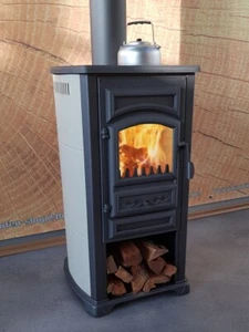 EEK A+ Kaminofen Forte creme mit Herdplatte - 5,4kW - Bild 1 von 6