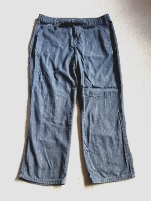 Женские джинсы-JONES Нью-Йорк джинсы синий джинсовой ткани шамбре укороченный w/передний галстук-8 - Изображение 1 из 4