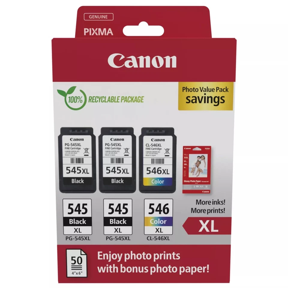 Canon 545 / 546 Original Printer Ink Cartridge choices for Pixma TR4550 - Image 1 of 1
