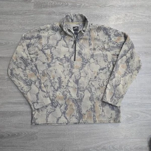 VTG Natural Gear Camo Quarter 1/4 Zip Pullover Silent Fleece NatGear Men's Large - Picture 1 of 14