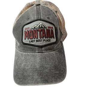 Sombrero de camionero Legacy 92 Montana Last Best Place gris malla cierre a presión - Imagen 1 de 5