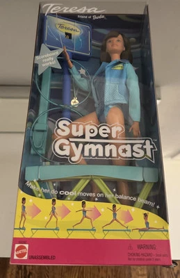 全新 复古 2001 年 美泰 芭比 Teresa Super Gymnast 娃娃和配件 * 阅读 — 第 1/4 张图片