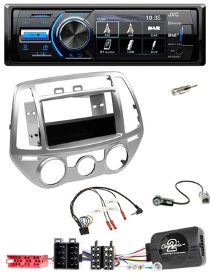 JVC Bluetooth Lenkrad USB DAB Autoradio für Hyundai i20 2012-2014 silber man. Kl - Bild 1 von 4