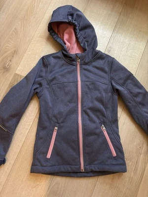 Softshell Jacke Mantel 134 Kapuze Blau Mädchen Top Zustand - Bild 1 von 2