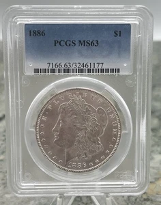 1886 Morgan Silver Dollar - PCGS MS-63 - Bright Luster & Sharp Strike - Bild 1 von 8