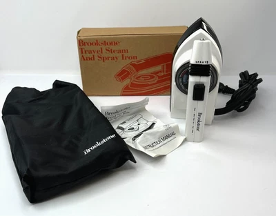 Plancha de vapor y pulverización de viaje Brookstone modelo #176453 nueva en caja con bolsa de viaje Foto 1 de 4