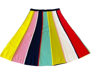 NWT JCrew Rainbow stripe Sweater Midi Skirt Size LG - Image 1 of 4