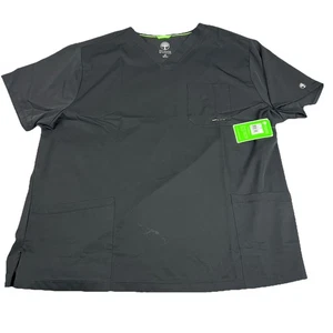 Neu Healing Hands Matthew V-Ausschnitt Peeling Top Herren 2X schwarz Poly Stretch medizinisch - Bild 1 von 14