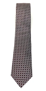 Cravate homme Loding 100% soie noir/argent motif multi panier NEUF - Photo 1/3