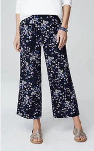 J. Jill Pull On Hose Gr. S Blumen Cropped weites Bein Stretchbund fließend Sommer - Bild 1 von 5