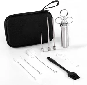 Edelstahl Fleisch Injektor Spritze Set 3 Marinaden Nadel für BBQ Grill Smoker - Bild 1 von 11
