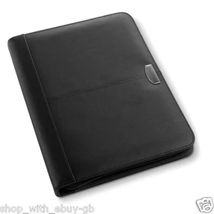 REAL BONDED LEATHER A4 CONFERENCE FOLDER - BRAND NEW ZIPPED LEATHER - PU INNER - Picture 1 of 1