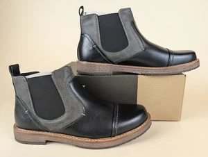 Vance Co Boots Mens 10 Wide Lancaster Chelsea Black Ankle Top Casual Shoes NEW - Picture 1 of 11