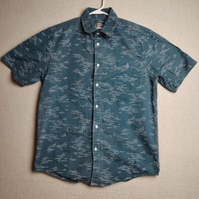 Повседневная рубашка Altamont с волновым принтом на пуговицах с коротким рукавом большая синяя H - Изображение 1 из 4