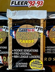 1992-93 FLEER NBA Basketball (Series 1) JUMBO CELLO PACK 32! Cards (Autos?!) OVP - Bild 1 von 19
