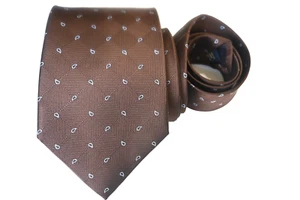 BROOKS BROTHERS MEN'S TIE BROWN/GEOMETRIC Width: 3.7/8" Length: 58" - Picture 1 of 3