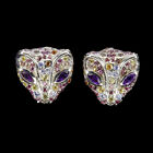 Marquise Amethyst Sapphire Gemstone 925 Sterling Silver Tiger Jewelry Earrings
