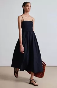 NWT APIECE APART Porta Smocked Sleeveless Midi Dress 2X Organic Cotton Poplin - Picture 1 of 8