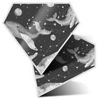 2 x Diamond Stickers 7.5cm BW - Whale Cetus Constellation Whales  #35885