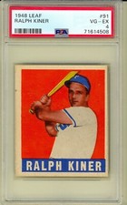 1948 Leaf #91 RALPH KINER Pittsburgh Pirates HOF PSA 4 VG/EX